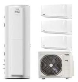 Aire Acondicionado Multi Split Kosner R-32 Aquanova 4X1 9+9+12+ACS - Alta Eficiencia y Acumulador 190L